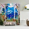 3D Bathroom Curtains Ocean Fish Jellyfish Shell Starfish Dolphin Anchor Shower Curtain Waterproof Fabric Cartoon Boy Bath Screen