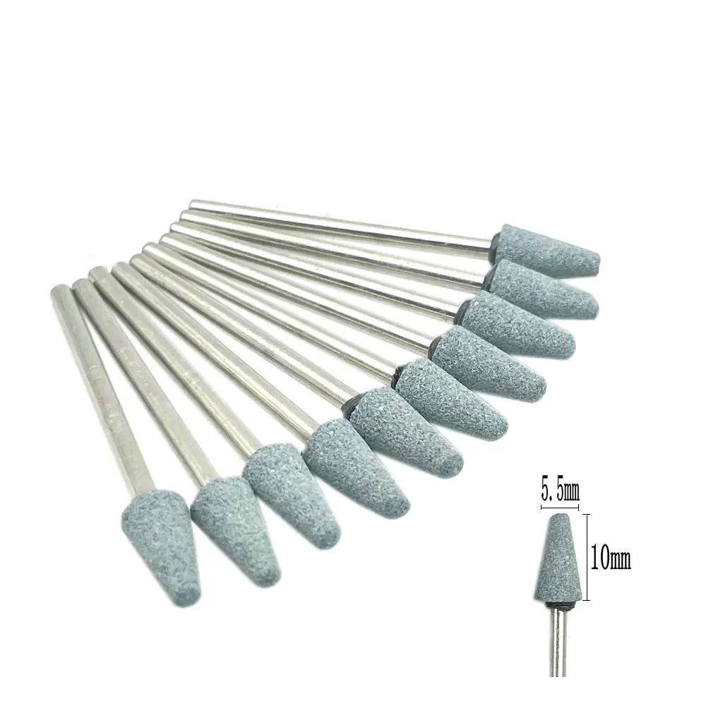 10pcs/set  Dental Stone Grinder Polisher Burs 2.35mm Shank For Contouring Shaping Porcelain Dental Rotary Stone Polisher