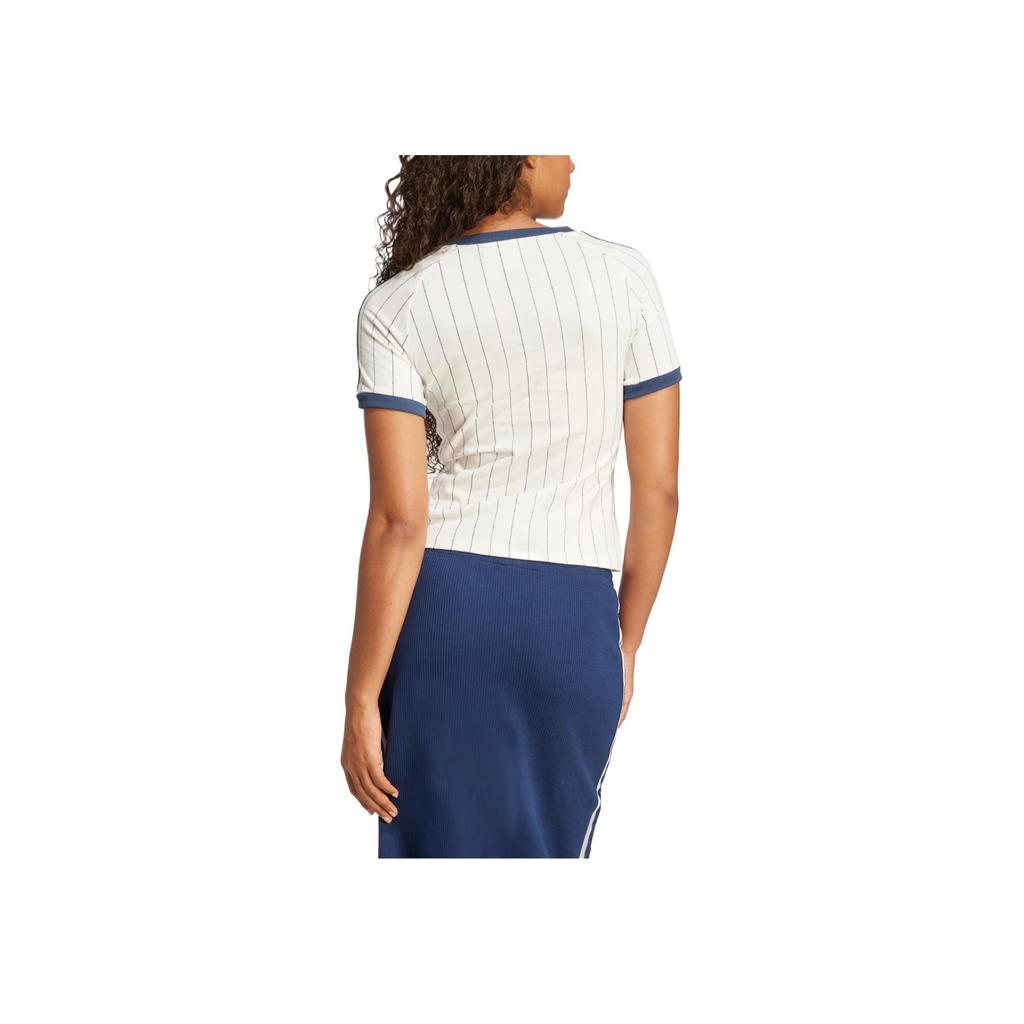 Adidas Womens Linear Graphic Cali Tee Off White/Night Indigo Women Streetwear JC7705