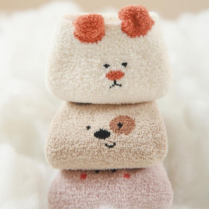 Baby Toddler Boy Girl Socks Warm Children's Floor Home Socks Anti Slip Casual Cute Kids Socks For Girls Boys 0-5Years Autumn Winter