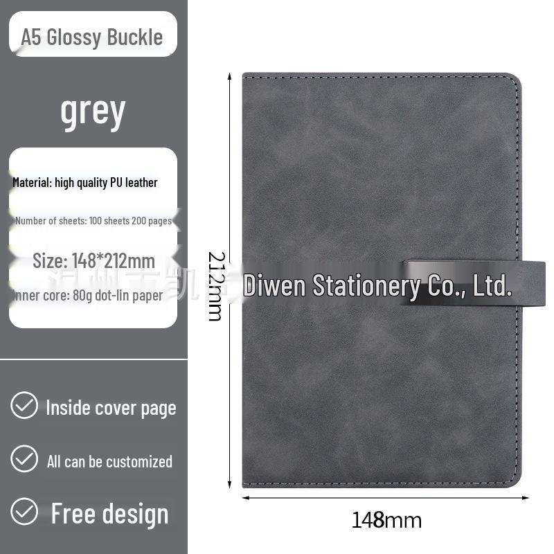 Custom Logo Business Notebook - Soft Leather, Thick, High-Quality Buckle Diary In Gift Box