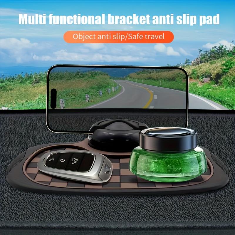 Versatile Anti-Slip Car Dashboard Mat Featuring a Rotating Phone Holder, Spacious Storage for Glasses And Keys, Heat-Resistant Silicone Material