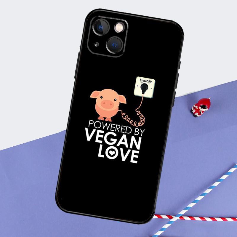Vegetarian VEGAN ANIMAL LOVE VEGGIE Phone Case For iPhone 16 Pro Max 12 13 Mini 11 14 15 Pro Max XR 15 16 Plus 16e Back Cover