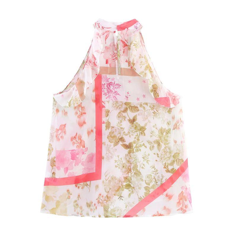 Jnleaog Spring New Arrival Women's Clothing Fashion Style French Flower Print Laminated Decoration Tops 2298125330