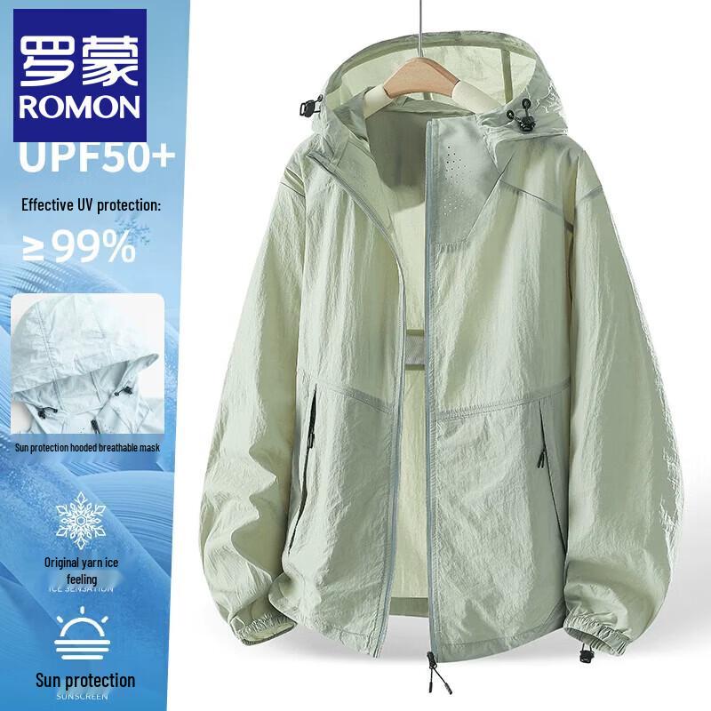 Romon Unisex Ice Silk UPF50+ Sun Protection Hoodie Jacket