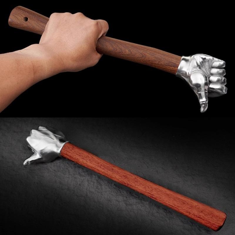 Thumb Hammer Decorative Hammer Stainless Steel Solid Head Wooden Handle Collectible Art for Gardening Camping