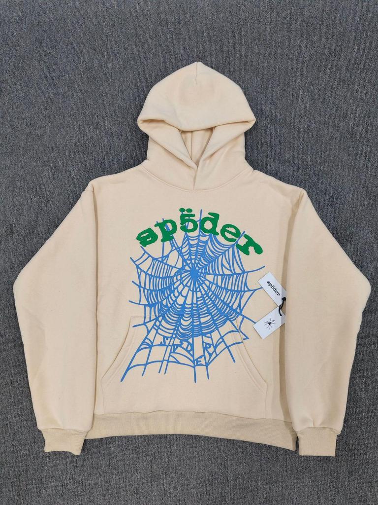 Hanorac Bărbătesc Greu cu Imprimeu Pânză de Păianjen - Trendy, Croială Largă cu Plus de Catifea