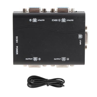 Divisor VGA 1 en 4 salidas 250MHz 1920x1440 Divisor de video HD alimentado por USB para computadora portátil Proyector TV