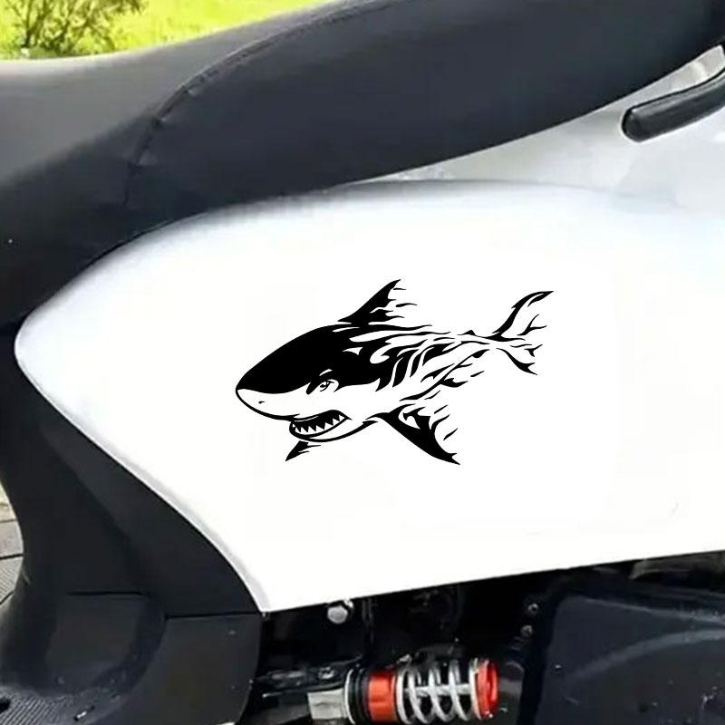 Shark Waterproof Vinyl Decal, Wear Resistant Sticker for Motorcycle Fairing Car Window Scooter