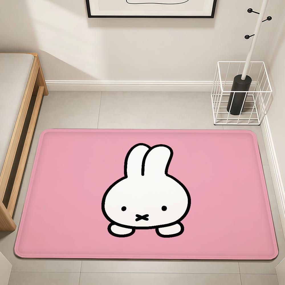 Cartoon Bunny Rabbit kawaii funny M-Miffy Home Bed Rug Kitchen Bath Floormat Hallway Balcony Carpet Entrance Doormat hogar Decor