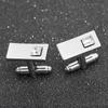 Stylish French Men's Geometric Cufflinks and Tie Clip Set