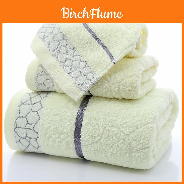 Cotton Water Cube Solid Color Towel Set With Logo Embossing For Spa And Gift Use