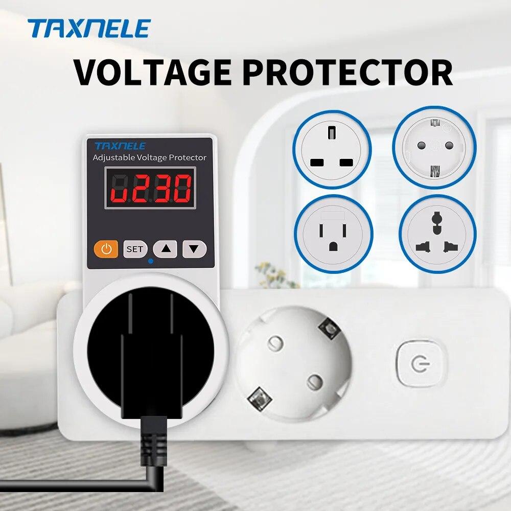 Automatic Voltage Protector Socket AC 220V 16A Adjustable Power Surge Protector Universal/US/EU/UK Plug Voltage Safe Protector