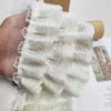 Tres capas de gasa plisada 3D con encaje bordado DIY para puños de vestido de niña, dobladillo de falda, ribete esponjoso para funda de sofá, accesorios de costura