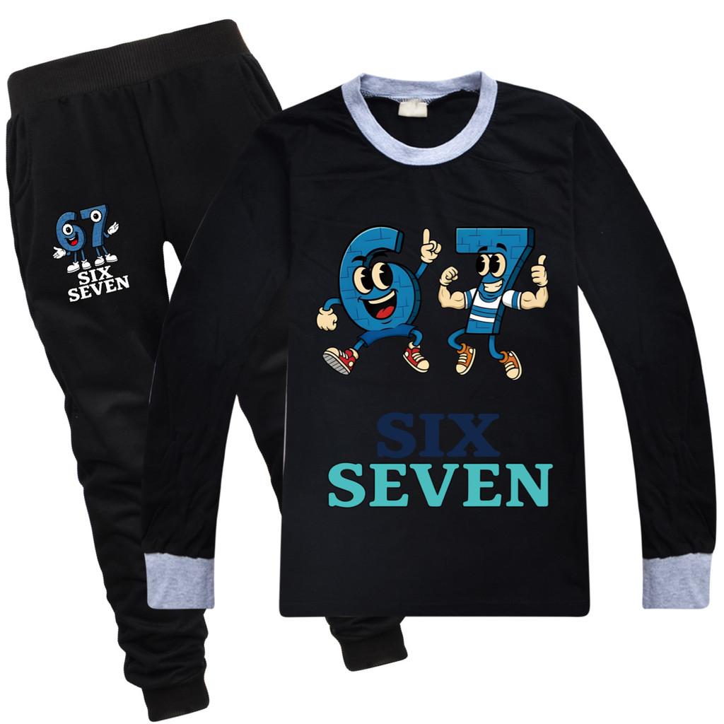 5225 Kinder Jungen Mädchen Steal a Brainrot 67 Print T-Shirt Hose Kleidung Set