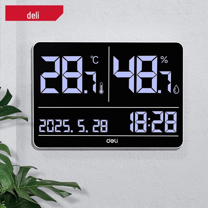 deli Smart Indoor/Outdoor Thermometer Hygrometer with Large Screen