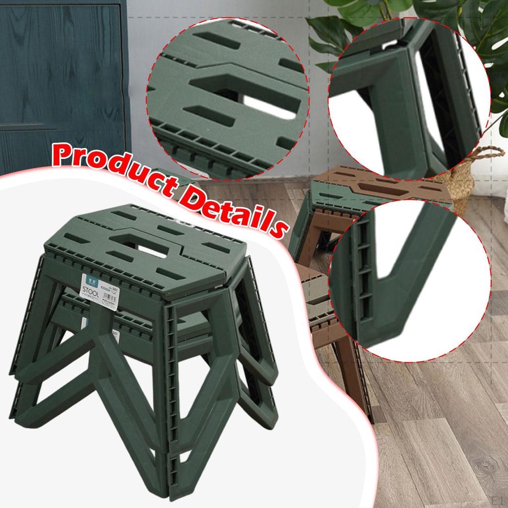 2x Foldable Stools Lightweight Outside Camping Stool for Bathroom Beach Yard