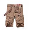 Men's Summer Cotton Workwear Cargo Shorts - Washed, Casual, Multi-Pocket, Straight Leg Bermuda.