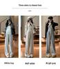 Petite White Floral Wide-Leg Women's Sweatpants: New Loose Casual Straight-Leg Pants for Spring, Summer, Autumn 2025