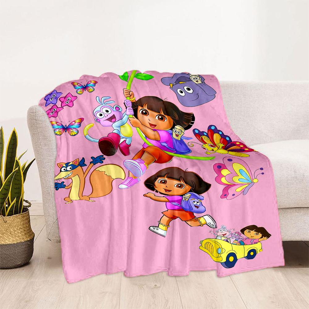Dora Explorer Blanket Durable Comfort Perfect for Sofa Livingroom Couch All-Season Use Modern Style Unique Gift for Family and Friends Camping