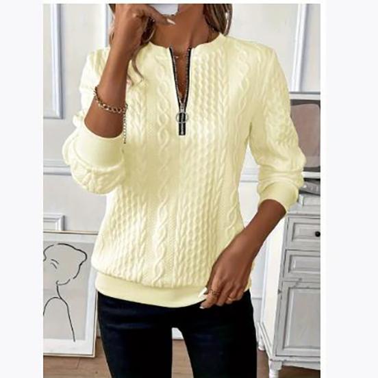 Women's Quilted Zip-up Sweatshirt for Spring Autumn Winter