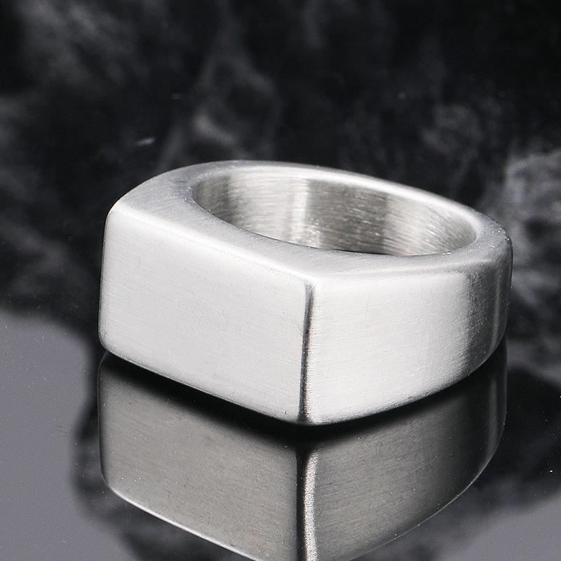 Cuervo, Anillo de Acero de Titanio, Anillo Dominante para Hombre de Negocios, Anillo Geométrico Sólido Simple