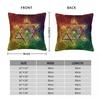 Federa Cuscino Quadrata Metatron's Cube Con Merkabah E Fiore Della Vita Copricuscino Copricuscino Cuscino Decorativo Per Divano Di Casa