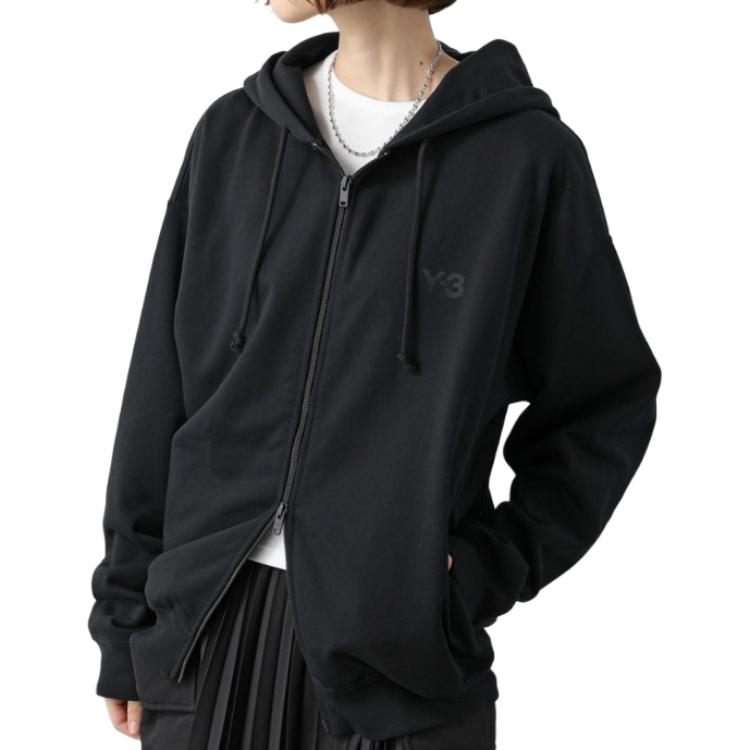 Y-3 FL Zip Hoodie Black Men Tops IW0073