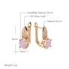 New Emerald Round Cut Zircon Clip Earrings  Rose Gold  With Natural White Zircon Ear Loop Party Fashion Jewelry