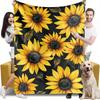 Creative Sunflower Theme digital-printed polyester Bedroom velvet flannel cover blanket Fleece soft sofa cover blankets for beds