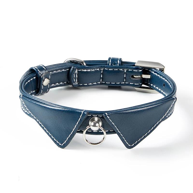 

Soft Leather Solid Dog Collar Adjustable Puppy Neck Strap Safe Collars for Small Medium Big Dog Kitten Necklace Cat Accessories XS（old）