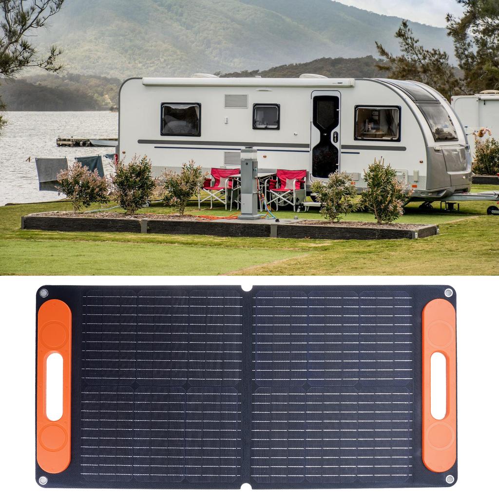 80W Portable Solar Panel Foldable Backpacking Charger High Efficiency USB C Dual USB Ports Waterproof for Camping