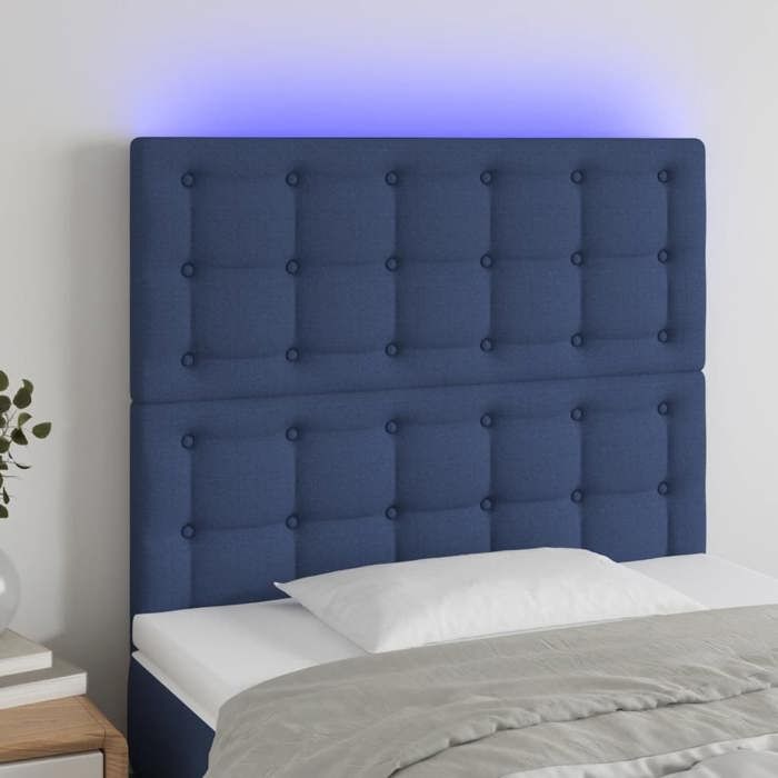 VidaXL LED Headboard Bedroom Furniture Single Bed Accessory Headboard Bed Frame Interior Blue 3122846