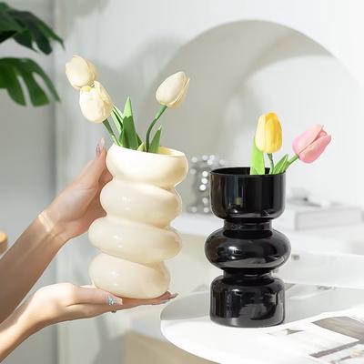Vintage skleněná váza čínský styl hydroponická váza na květiny ve tvaru housenky kreativní domácí dekorace obývací pokoj ozdoby řemeslné výrobky