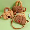 1 Piece Cute Crossbody Bag Animal Capybara Plush Handbag Cartoon Shoulder Bag For Children Couple Gifts