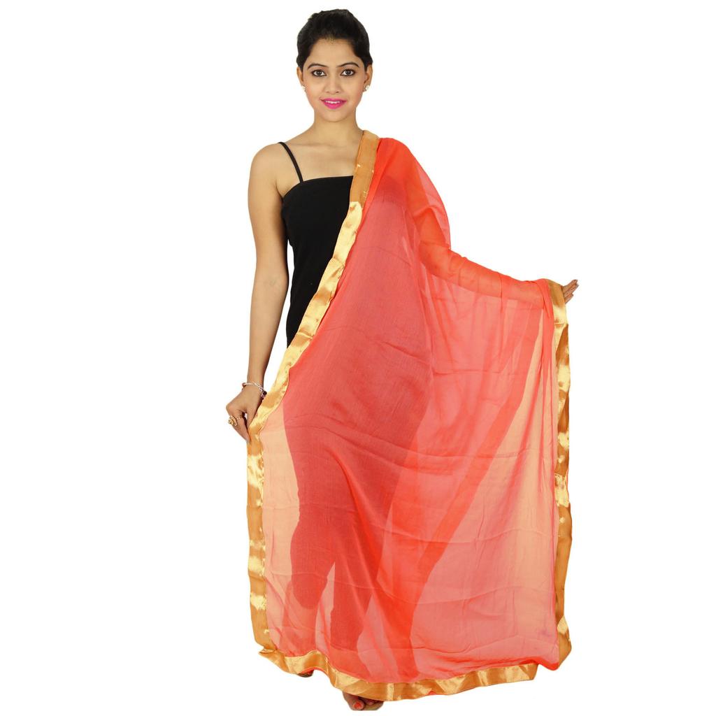 Women Wear Chiffon Blend Dupatta Neck Wrap Long Stole Indian Scarves Chunni