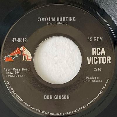 7inch Record DON GIBSON - (Yes) I'm Hurting 478812 RCA Victor 1966 US Folk Used