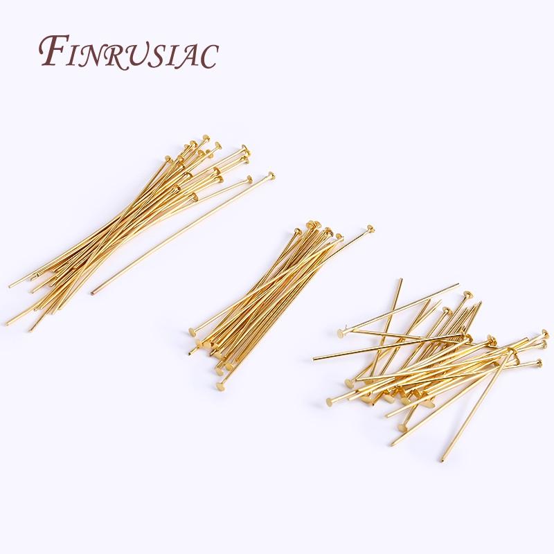 Handmade DIY Jewelry Supplies 50 Pcs/lot Flat Head Pins,18K Gold Plated Flat Head Pins,Silver Plated Findings