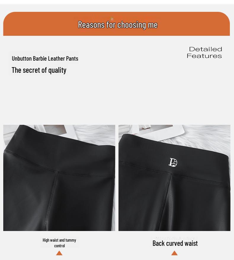 Nové podzimní/zimní legíny s vysokým pasem z dětské PU kůže, zateplené fleecem