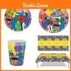 Rainbow Friends Party Supplies Tableware Balloons For Kids Birthday Decor