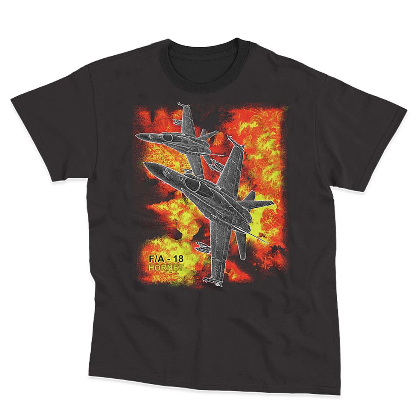 

Creative Design FA18 Hornet Carrier Based Fighter Inferno TShirt Summer Cotton Short Sleeve ONeck Mens T Shirt New S3XL S