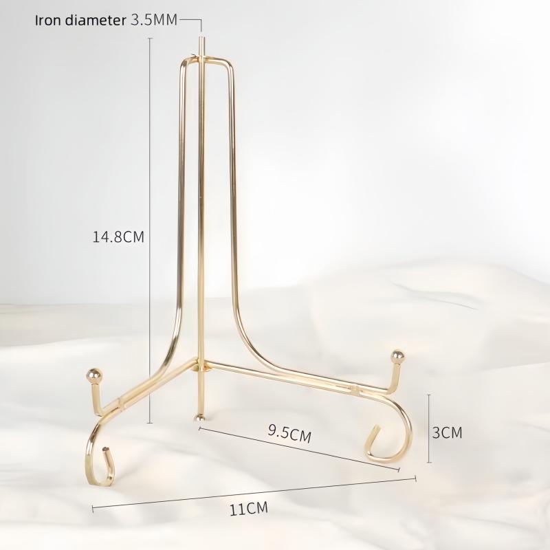 Golden Iron Storage Rack Craft Clock Holder Book Picture Frame Art Pedestal Display Stand Nordic Style Home Decor
