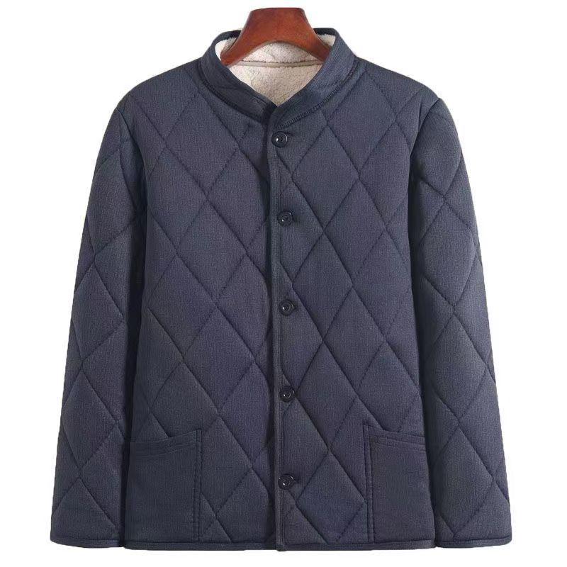 Men's Thickened Fleece-Lined Winter Jacket for Middle-Aged & Elderly: Warm Cotton Padded Coat