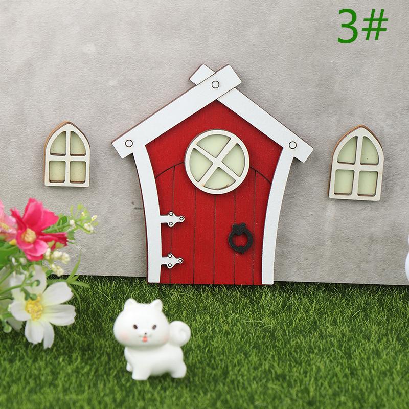 1Set Dollhouse Miniature Fluorescent Fairy Elf Door Window Model House Decor Toy