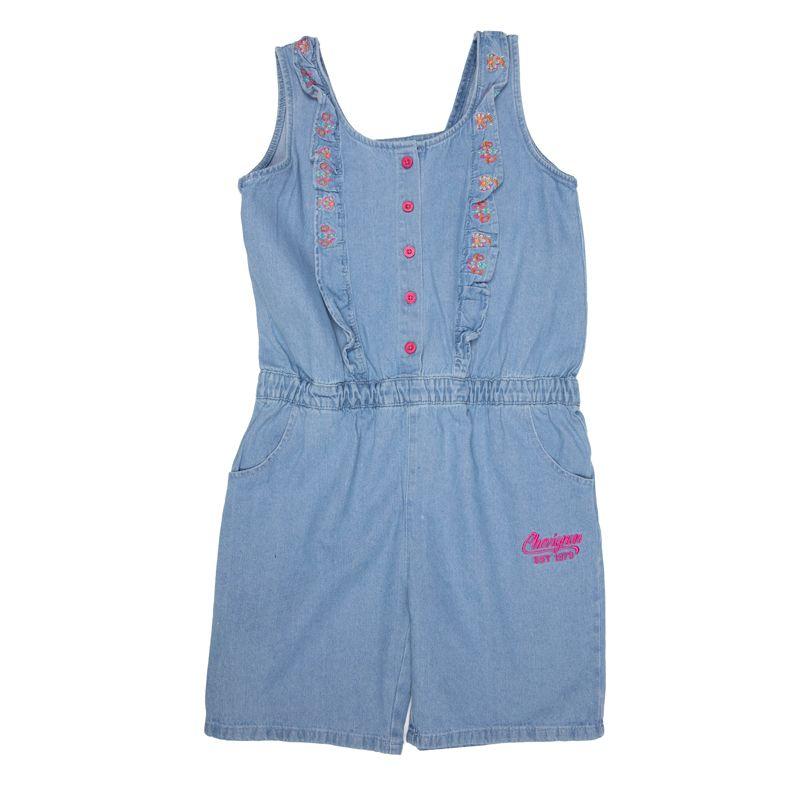 

Джинсовый комбинезон с мелкой вышивкой цветочков 100% хлопок Детский CHEVIGNON