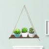 Premium Wood Swing Hanging Rope Wall Mounted Floating Shelves –Plant Flower Pot