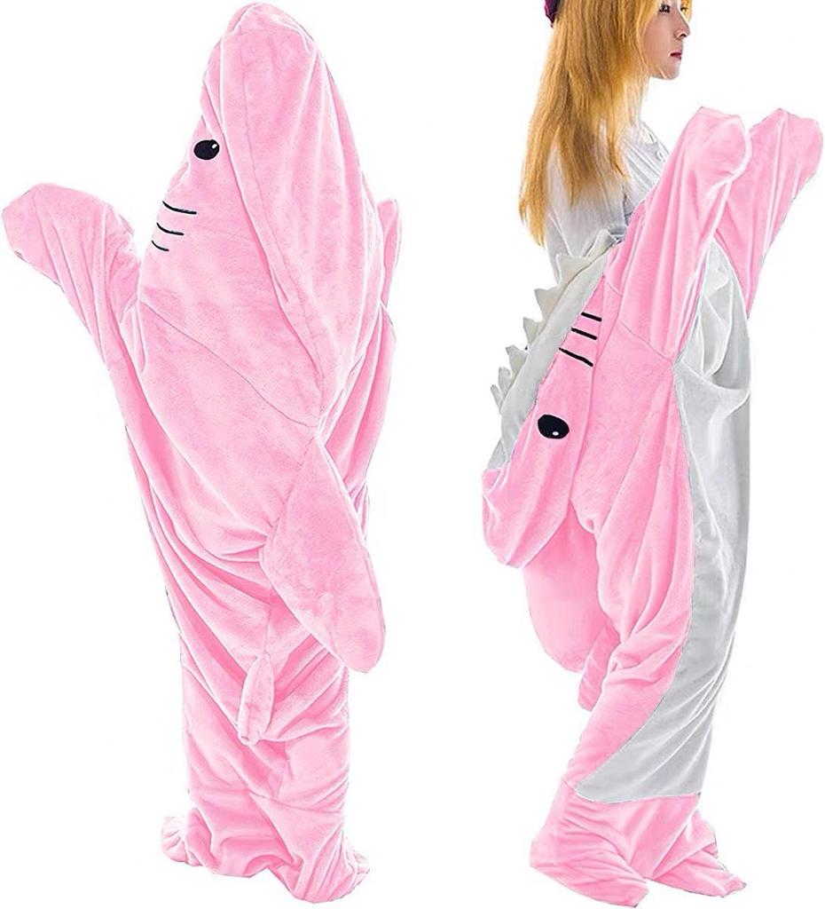 Shark-themed Sleeping Bags, Adult Hoodies, Flannel Loungewear, One-piece Pajamas, and Blankets
