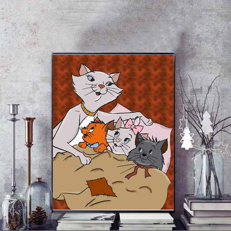Disney Diamond Painting Cats Adventure Illustration Mosaic Art DIY Cross Stitch Embroidery Set Full Diamond Home Decor Gift
