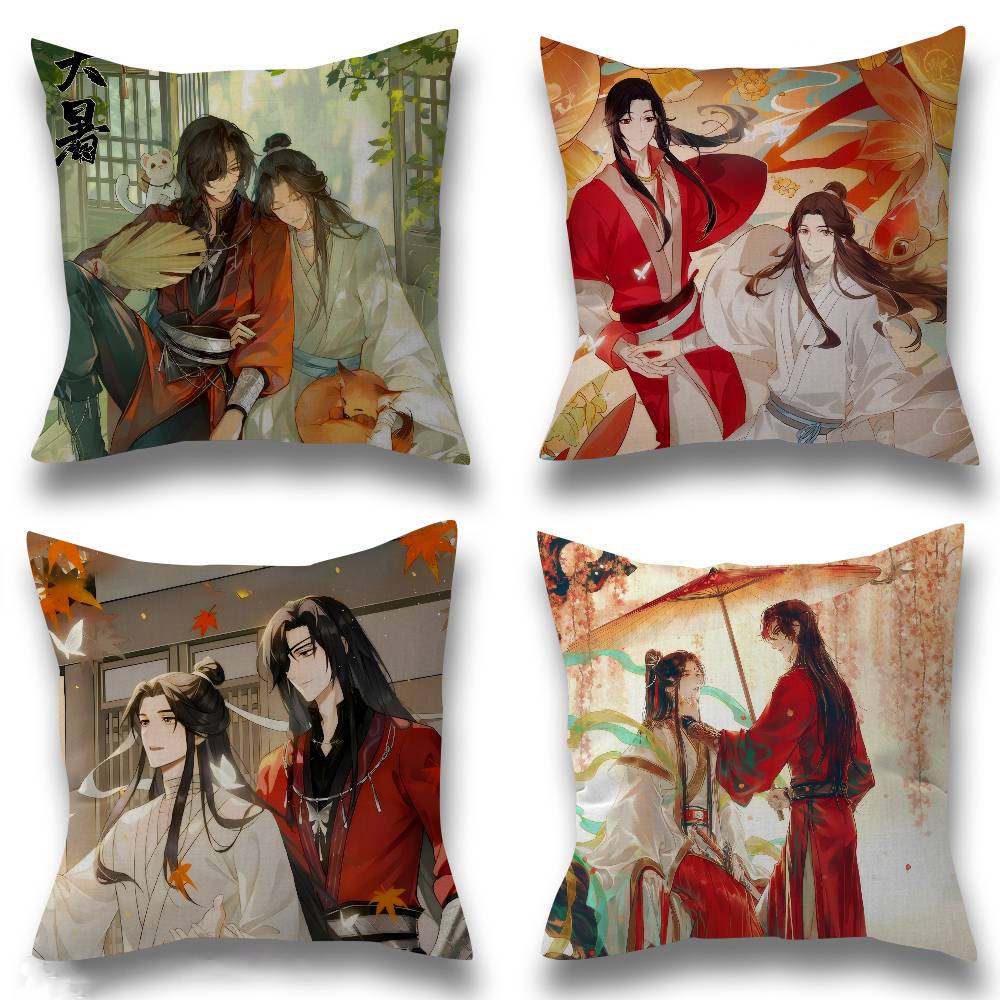 Anime Heavenly Officials Blessing Pillowcase toon Gift Cushion Cover Bedroom Home Sofa Chair Seat Decor pillow case