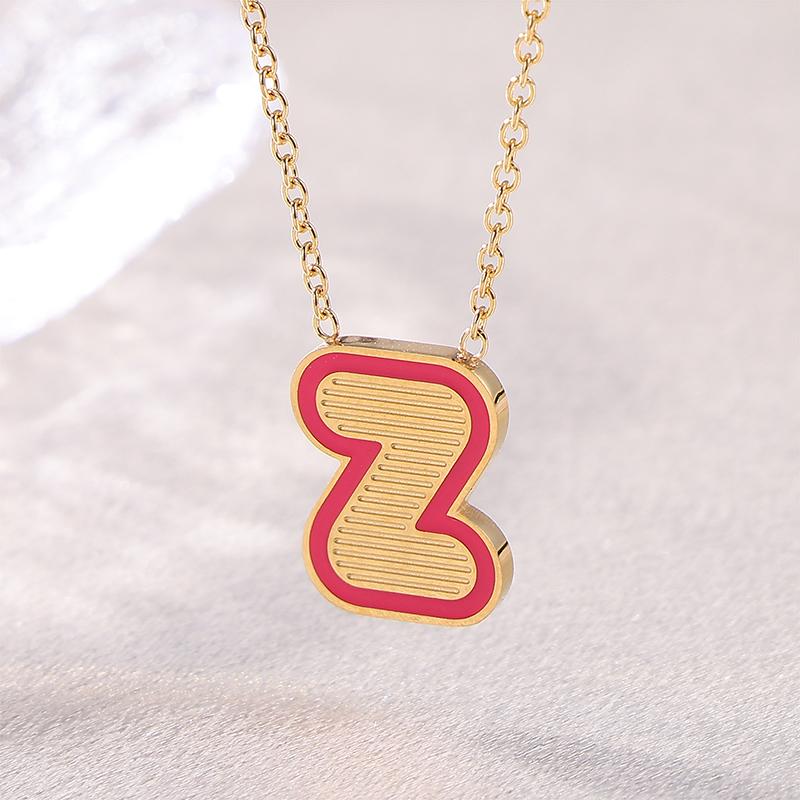 

Atoztide Oil Initial Letter Name Necklace for Women Stainless Steel Jewelry Minimalist Alphabet Pendant Charm Birthday Gift 50cm